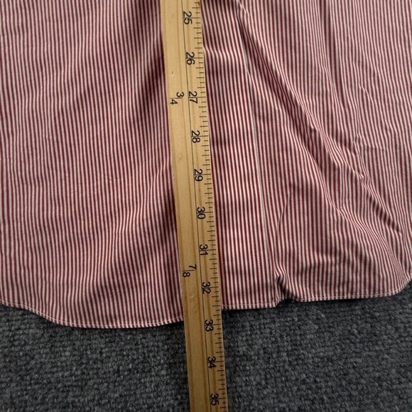 Brooks Brothers Red Non-Iron Button-Down 17.5 34/35 Slim Striped Cotton Shirt - Picture 4 of 14